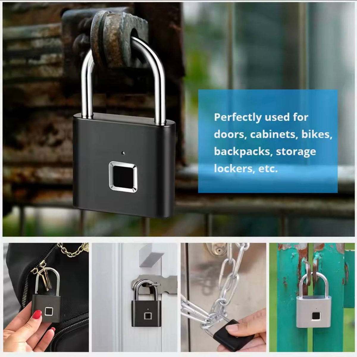 🔐 CANDADO CON HUELLA DACTILAR, Seguridad Inteligente👆